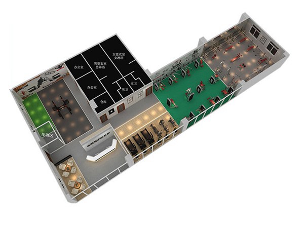 800平方健身房配置方案-广西huatihui体育健身器材有限公司