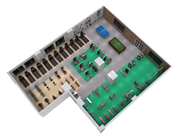1000平方健身房配置方案-广西huatihui体育健身器材有限公司