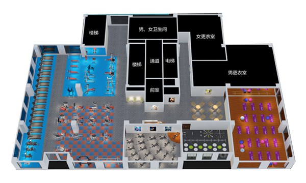 1500平方健身房配置方案-广西huatihui体育健身器材有限公司