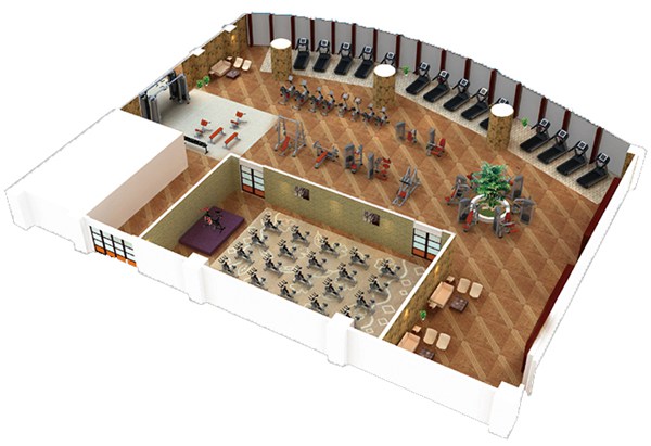 500平方健身房配置方案-广西huatihui体育健身器材有限公司