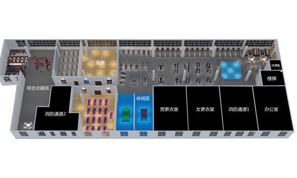 2000平方健身房配置方案-广西huatihui体育健身器材有限公司