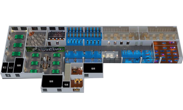 1200平方健身房配置方案-广西huatihui体育健身器材有限公司