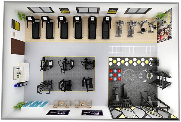 120平方健身房配置方案-广西huatihui体育健身器材有限公司